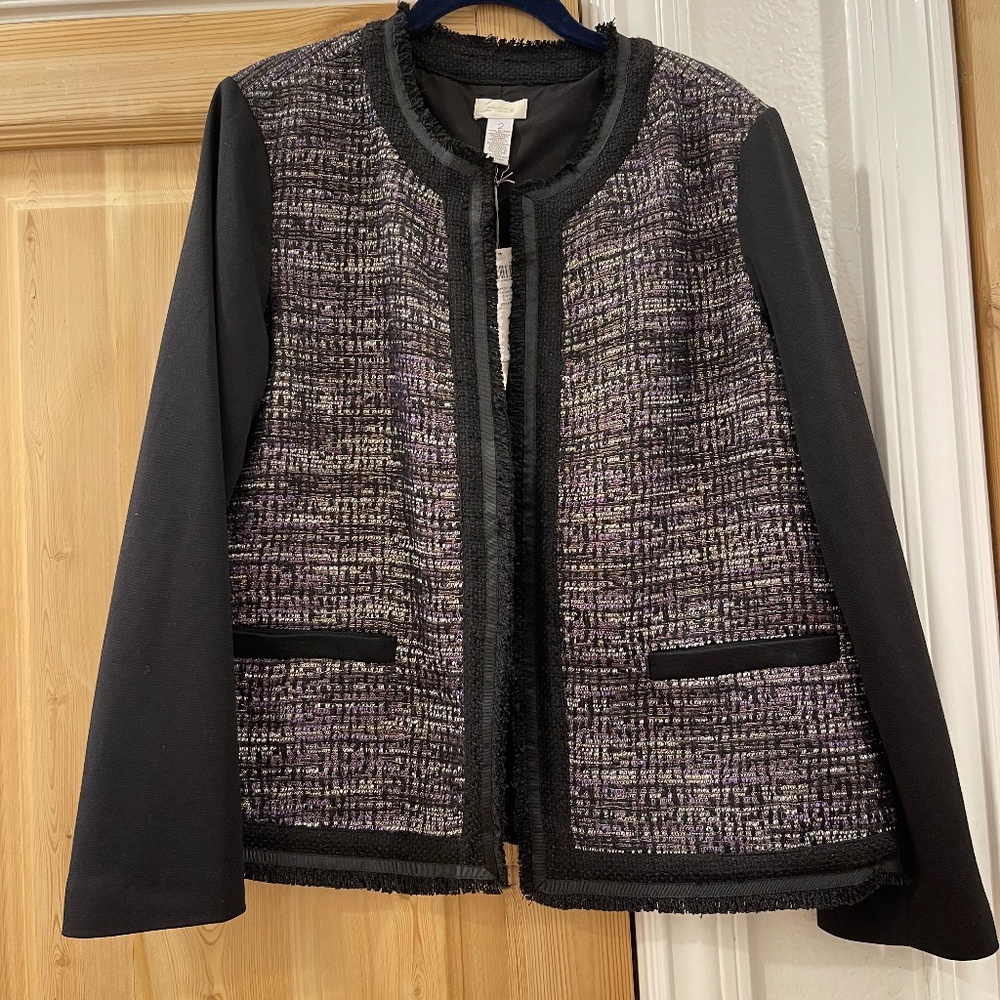Chico's Size 2 (equivalent to a size 12 in other brands) Open-Front Jacket